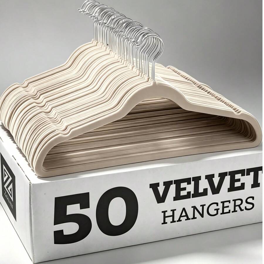 Premium Velvet Hangers,Non-Slip Thin Flocked Felt Hangers, Sturdy Clothes Hangers, Heavy Duty Coat &Suit Hangers, Durable Suit Hangers For Closet Use, Ideal Closet Supplies 1pc - A - View 1