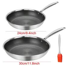 Stainless Steel Frying Pan, 24/30cm, Non-Stick, Compatible With Induction, Electric & Gas Hobs, Lightweight Daily Cooking Pan, Modern Kitchen Cookware - View 2