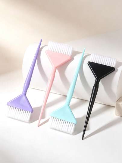 4 pièces/1 pièce Brosse de teinture pour cheveux en plastique, brosse de teinture à poils de nylon doux, brosse de coloration de cheveux à queue pointue, brosse d'application de décoloration de cheveux multicolore, outil de coloration de cheveux DIY pour salon de coiffure et maison, accessoire cosmétique