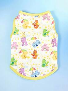 Care Bears X PETSIN PETSIN 1件彩色愛心熊卡通印花寵物背心，親膚透氣感，休閒夏季風格，適合小型貓狗通用，讓您的寵物整天保持涼爽可愛 - 彩色 - 查看 6