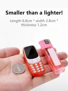 SERVO BM10 Mini Phone 0.66-Inch Screen Dual SIM Card Bluetooth Call Recording 2G GSM Outdoor Portable FM Multi-Language Small Feature Phone - Pink - View 5