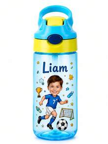 1pc Customized Name Straw Water Bottle, Customized Name Straw Cup, 480ml Customized Name Straw Cup, Customized Insulated Cup, Personalized Name Straw Cup, Personalized Water Bottle With Straw Lid, Personalized Straw Cup, Personalized Insulated Cup, Convenient For School Use, Summer Water Cup - Custom Face and Name - View 8