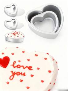 Heart Shaped Cake Pan With Removable Bottom, Nonstick Aluminum Cheesecake Mold, Mother's Day Birthday Wedding Bakeware - Silver - View 8