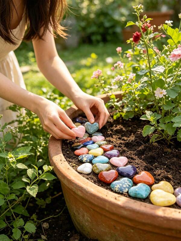 Assorted Heart-Shaped Natural Gemstones, Polished Crystal Hearts And Colorful Healing Stones, Perfect For DIY Crafts And Decoration, Smooth Touch, Suitable For Carrying To Relieve Anxiety