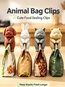 Cute Animal Shaped Reusable Sealing Clips, Food Sealing Clips, Plastic Snack Bag Sealing Clips, Reusable Storage Bag Clips For Kitchen - Multicolor - View 4