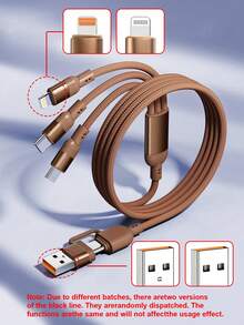 100W（最大）快充线，USB 转 Lightning 数据线，尼龙编织充电线，通用充电器，便携式充电器，兼容 16/15/14/13/12/11、S24/S23/S22/S21 等型号，高效通用充电适配器 - 彩色 - 查看 11