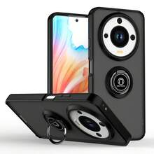 Compatible With Honor 90 Lite 5G Phone Case TPU + Hard PC Magnetic Ring Car Mount Cover - Black - View 12