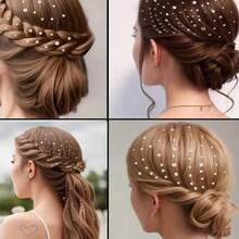 Approx. 335pcs Rhinestone & Pearl Hair Accessories, Rhinestone Stickers, Self-Adhesive Stickers, Diamond Decorations, Pearl Hair Accessories - Multicolor - View 5