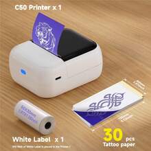 ORICO Mini Wireless Tattoo Template Printer, A Compact Thermal Tattoo Printer Designed For Small Tattoos, Suitable For Tattoo Artists And Beginners. It Can Be Used To Print Tattoos And Labels, And Includes 10/60/110 Sheets Of Tattoo Transfer Paper. - Black and White - View 16