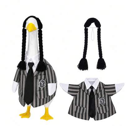 Porch Goose Clothing Striped Goose Outfit Fits 23 Inch Porch Goose Statue Halloween Outdoor Decor Suitable For Porch, Yard And Patio (Goose Statue Not Included)