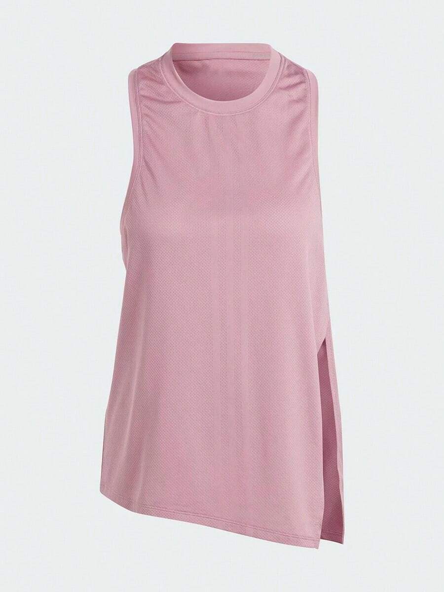 Adidas Women's Loose Comfortable Sports Tank Top, Knitted Round Neck Tank Top For Fitness Training, Spring/Summer, IM2671 - Pink Purple - View 1