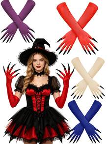 1Pair D EXCEED Halloween Cosplay Costume Accessory Claw Gloves For Unisex Witch Demon Cosplay Performance Masquerade Bachelorette Halloween Photo Shot - Multicolor - View 13