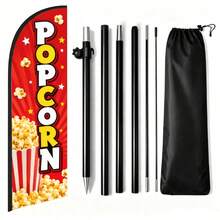 Commercial Popcorn Feather Flag, 7.2ft Outdoor Tear-Resistant Polyester Advertising Arch Banner (Includes Flag Pole And Ground Stakes) - Suitable For Stores, Parties And Storefront Decoration - Popcorn - View 7