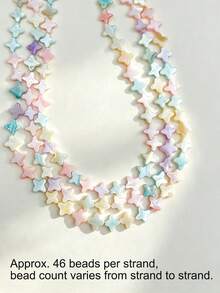 1 Strand Candy Color Sweet Natural Shell Beads Moon Star Heart Shaped Shell Beads Colorful Rice Beads Round Beads DIY Jewelry Making And Decoration Beads For Women Necklace Bracelet Earrings - Candy Colors (Random Assortment) - View 14
