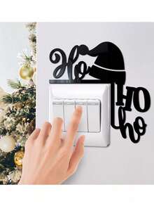 1PC-Funny Christmas Decorations,Acrylic Mirror Sticker Home Switchs Decorative Wall Sticker Door Corner Decoration Christmas DIY Christmas Door Frame Sign Decoration Switch - Multiple Styles - View 5