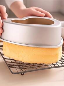 Heart Shaped Cake Pan With Removable Bottom, Nonstick Aluminum Cheesecake Mold, Mother's Day Birthday Wedding Bakeware - Silver - View 5
