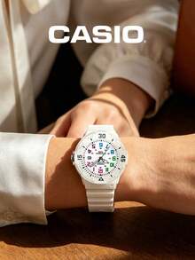 CASIO Women's Fresh Minimalist Watch Collection, 100m Water Resistant, Colorful Plaid Resin Strap, Student Commute Shock-Resistant Sports Quartz Watch - one-size - View 16