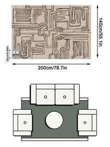 1pc European & American Modern Luxury Abstract Geometric Design Soft Faux Cashmere Area Rug, Bathroom, Kitchen, Entryway, Hallway, Bedside, Living Room, Bedroom, All-Season Machine Washable Large Size Floor Mat, Aesthetic Home Decor - Multicolor - View 17