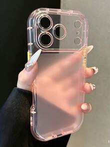 可愛馬卡龍色果凍手機殼，適用於 iPhone 18 Pro Max 18 Pro 18 17 Pro Max 17 Pro 17 Air 17 16 Pro Max 16 Pro 16 Plus 15 Pro Max 15 Pro 15 14 Pro Max 14 Pro 15 16 12 13，防震相機鏡頭保護套 - 粉紅色磨砂透明 - 查看 5