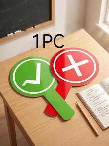 Double-Sided Handheld Response Cards "Correct" And "Wrong" Signs, Handheld Voting Paddles, Answer Boards, Suitable For Classroom Interactive Teaching Props, Family Games, Interactive Learning Activities, Team Building Voting, Back To School Season - Correct Or Incorrect - View 11
