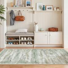 Alfombra de pasillo antideslizante para dormitorio, alfombra lavable con reverso de goma - Alfombra suave de pelo corto para cocina, lavandería, baño (61 x 244 cm, beige/marfil) - Amarillo - Ver 3