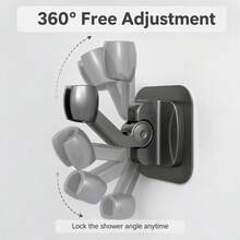 Giá treo vòi sen không khoan | Đế xoay 360° điều chỉnh được | Giá treo tường cho vòi xịt cầm tay | Phụ kiện phòng tắm đa năng - Nhiều màu - Xem 5