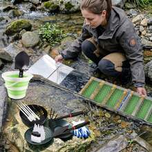 37pcs Complete Gold Panning Kit With 50" Sluice Box For Gold Mining ,Adults Aluminum Alloy Gold Mining Equipment, Includes Gold Pan, Classifier Screen, Separating Magnet And More - Black - View 3
