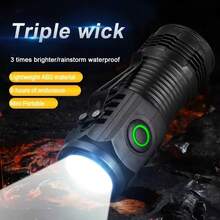 Linterna LED Portátil Ultra Brillante con 3 LED de Luz Fuerte, Recargable por USB, Batería de Litio Integrada con Clip para Bolígrafo - S01 - Ver 2