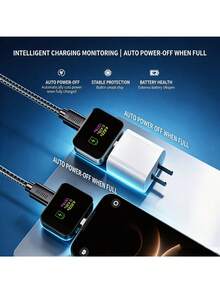 Smart Full Charge Disconnect Switch, Type-C Phone, Tablet, Laptop Battery Health Protector For IPhone, And All Type-C Devices, Automatic Power-Off Overcharge Protection Adapter - Multicolor - View 7