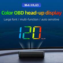 Reletech M4-HUD Colorful OBD Display: See Speed, Temp & Voltage Clearly On Your Windshield, Large Font & One-Click Control, Easy Plug-And-Play Setup With Anti-Glare HD Clarity - W2S - View 4