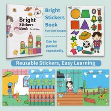 Educational Sticker Book For Kids, Children's Early Learning Activity Book, Fun Sticker Puzzle Book With Animals, Numbers, Colors, Shapes And Daily Life Themes, Creative Preschool Learning Workbook, Interactive Brain Development Game Book, Fine Motor - Children's Cognitive Enlightenment Manual - View 6