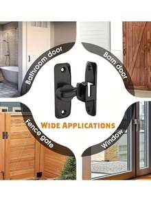 1 Set Heavy Duty Anti-Theft Door Lock Handle, Commercial/Residential Grade Security Latch Lock With Adjustable Sliding Latch (90°/180°) Anti-Pry Lock. Suitable For Fixed Latch, Bathroom, Home, Office, Garage Door, Hotel Door And Commercial Door. - Multicolor - View 5