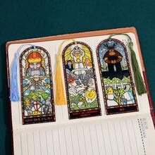 Holy Grail Colored Glass Window Art Bookmark Retro Medieval Fantasy Wind Style Su Bookmark Creative Knight Castle Theme Page Marking Signature Literary Book Fans Gift Suitable For Novel Enthusiasts, Students, And Collectors To Use. - Color - View 4
