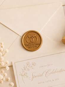 Custom Logo Wax Seal Stamp, Vintage Personalized Initials Stamp For Wedding Invitations, Envelopes And Gift Wrap, Customized Name Seal, Customizable Wedding Favor, Anniversary, Halloween, Thanksgiving And Christmas Gift, Custom Stamp - Style a - View 4