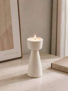 1pc Geometric Shaped Modern Minimalist Candle Holder, Suitable For Home Desktop Decoration - Tall and Short Columns - View 6