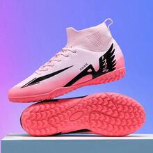 Men's Soccer Shoes New FG/TF Wear-Resistant Breathable PU Leather Artificial Turf Training & Match Football Shoes - Pink - View 10