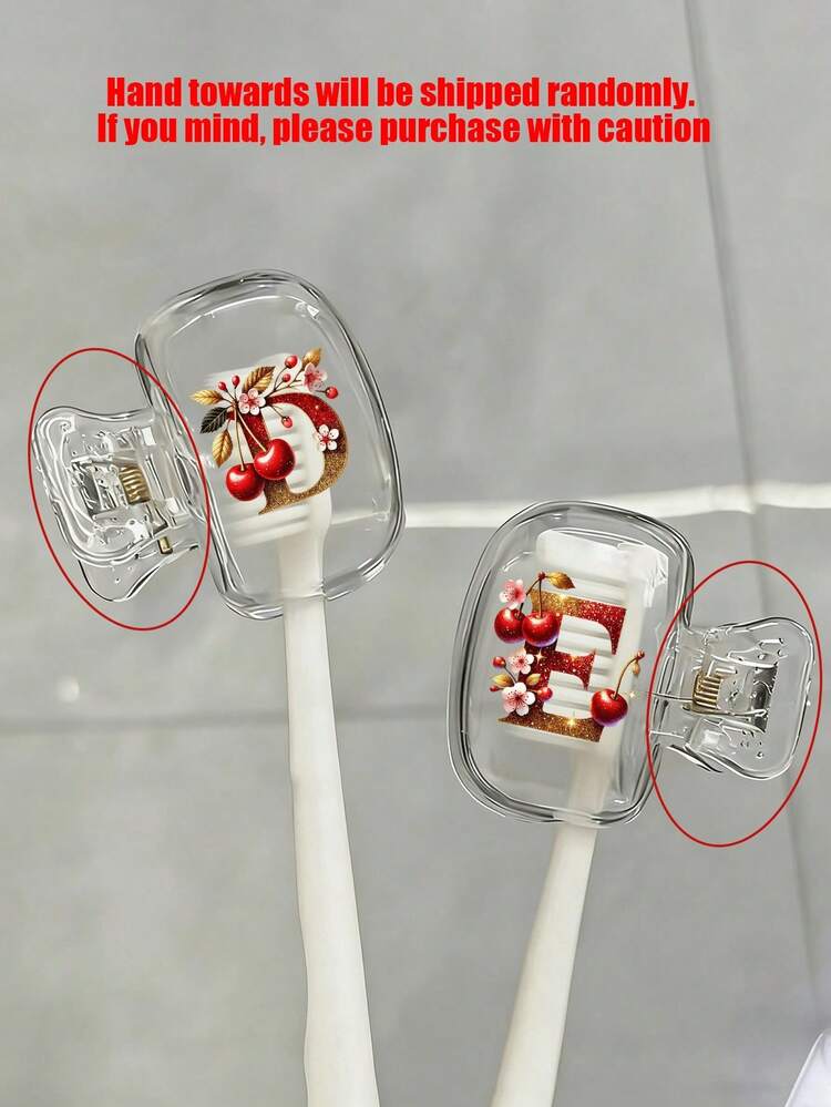 Cherry Sparkling Gold Red Letter Toothbrush Holder - Cute Design Travel And Home Storage Box With Transparent Lid, Compact Portable Design Easy To Carry, Protects Toothbrush Head, Dual Drainage And Ventilation Function, Suitable For Home, Dorm And Travel Use | Cute Toothbrush Head Storage Box, Suitable For Bathroom Storage, Suitable For Home And Dorm Use - Multicolor - View 9