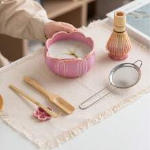 1pc/5pcs/7pcs Set Petal Raku Matcha Tea Set, Pink/Green Optional, Matcha Bowl, Matcha Full Set Tools, Complete Matcha Tools, Matcha Whisk Set, Matcha Tools, Matcha, Matcha Plate, Matcha Tools, Cup, Matcha Related Products, Including Matcha Bowl, Matcha Whisk, Matcha Cup, Matcha Whisk, Matcha Spoon, Tea Bowl Set, Matcha Brewing Tools - Multicolor - View 11