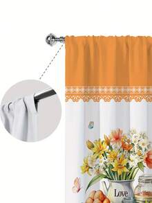 2pcs Pastoral Country Style Flower Kitchen Curtain,Without Holes Curtain, Refer To Bedroom Office Kitchen ﻿Living Room Study Home Decor - Multicolor - View 6