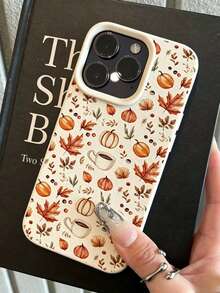 1 buah Casing Ponsel Tahan Benturan Motif Kopi Musim Gugur Vintage Fashion, Kompatibel dengan iPhone 18/18Pro/18ProMax/17/17Pro/17ProMax/16/16Pro/16ProMax/15/15Pro/15ProMax/14/13/12/11 - MultiWarna - View 2