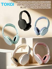 TOKQI Headphone Nirkabel Lipat, Headphone Over-Ear Modis Multi-Warna, Mendukung Koneksi Nirkabel/Berkabel Bluetooth, Kartu TF, Kabel Stereo 3.5mm, Multi-Mode, Stereo HiFi, Ringan, Bass Dalam, Cocok untuk Bermain Game, Musik, Streaming Langsung, Kompatibel dengan Ponsel - View 2