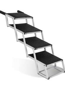 Foldable Dog Ramp For Cars, SUVs, Trucks, Portable Pet Dog Stairs For Large Dogs With Non-Slip Surface & Reinforced Design, Lightweight Yet Sturdy Supports Up To 250lbs - Black - View 11