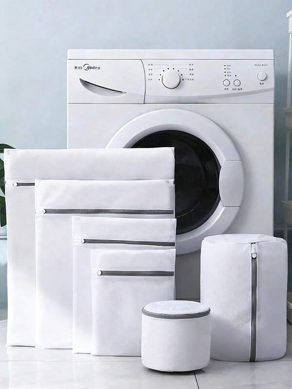 1pc/2pcs/3pcs/4pcs/6pcs Laundry Mesh Bags, Laundry Bag Set, Fine Mesh, Anti-Snag/Anti-Pilling/Anti-Lint, Effectively Separates Clothes From Washing Machine Inner Wall And Other Clothes, Significantly Reduces Friction. Also Blocks Lint From Other Clothes, Avoiding Secondary Contamination; Suitable For Delicate Clothing Enthusiasts With Large Amounts Of Underwear/Bras/Silk/Satin/Lace/Chiffon And Other Fabrics.