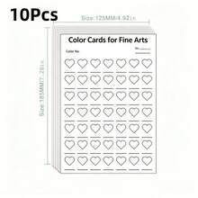 Art-Specific Color Card, 49 Heart-Shaped Coloring Cards, Suitable For Art Students, Single-Sided Design, Applicable For Colored Pencils, Watercolor Pens, Markers - Heart-shaped - View 11