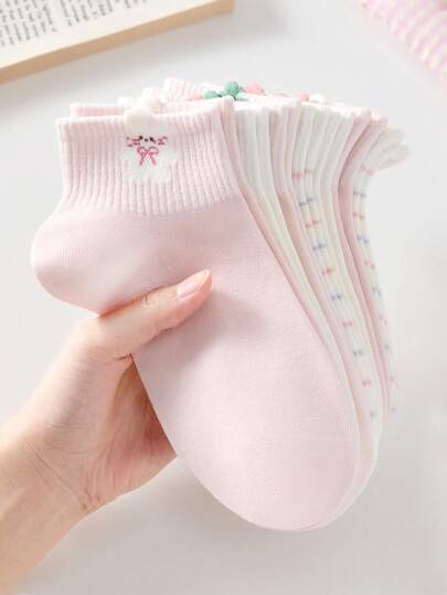 5 Pasang Kaos Kaki Pendek Wanita Lucu Manis Bernapas Motif Bunga Ceri Kelinci Pita, Kaos Kaki Mata Kaki, Kaos Kaki Perahu, Kaos Kaki Putih, Kaos Kaki Merah Muda, Kaos Kaki Kasual, Kaos Kaki Olahraga, Kaos Kaki Pelajar, Warna Acak, Cocok Untuk Pakaian Kasual Sehari-hari Musim Semi dan Musim Panas