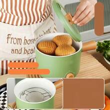 SMEGGEMS Hot Pot Noodle Electric Pot, Dual-Speed Heating & Keep Warm, Easy To Clean, Fast Heat Conduction, High-Temperature Resistant Cooking, Can Cook Noodles, Steam Noodles, Hot Pot, Stew Soup, Easy To Store And Carry - Green - View 6