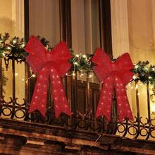 1pc DIY Large Christmas Bow, Christmas Decor , Black Bow - Multi-color - View 6