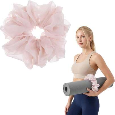 Neyauo Yoga Mat Scrunchie Stretchable Elastic Chiffon Fabric Yoga Mat Holder Strap Band For Women Men(Mat Not Included)