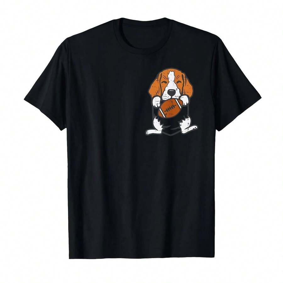 American Football Beagle Dog Design Sports T-Shirt For Men And Women - 款式 - 查看 1