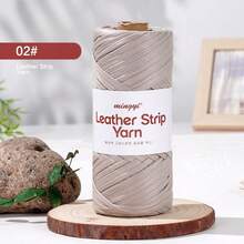 CHARM ELVES 150g Matte Faux Leather Fabric Strip Yarn, Shiny Metallic Color Faux Leather Fabric Strip Yarn, Skin-Friendly And Durable, Suitable For Handmade DIY Knitting Mats, Making Storage Boxes, Crochet Fashion Bags, Personalized Tote Bags, Textured Slippers, Summer Sun Hats, Suitable For Beginners, Easy To Use, Great Gift - 150g/1pcs - View 13